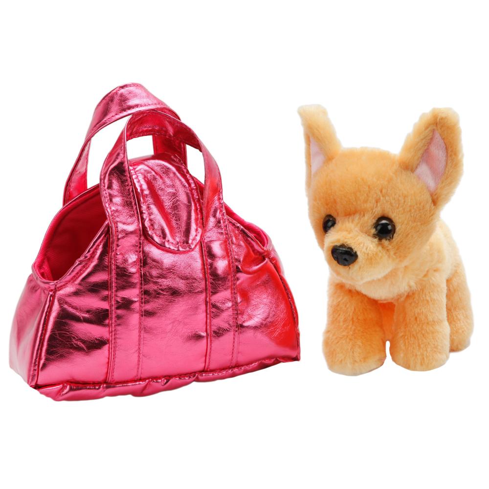 Мягкая игрушка Собака Чихуахуа в сумочке, 18 см  