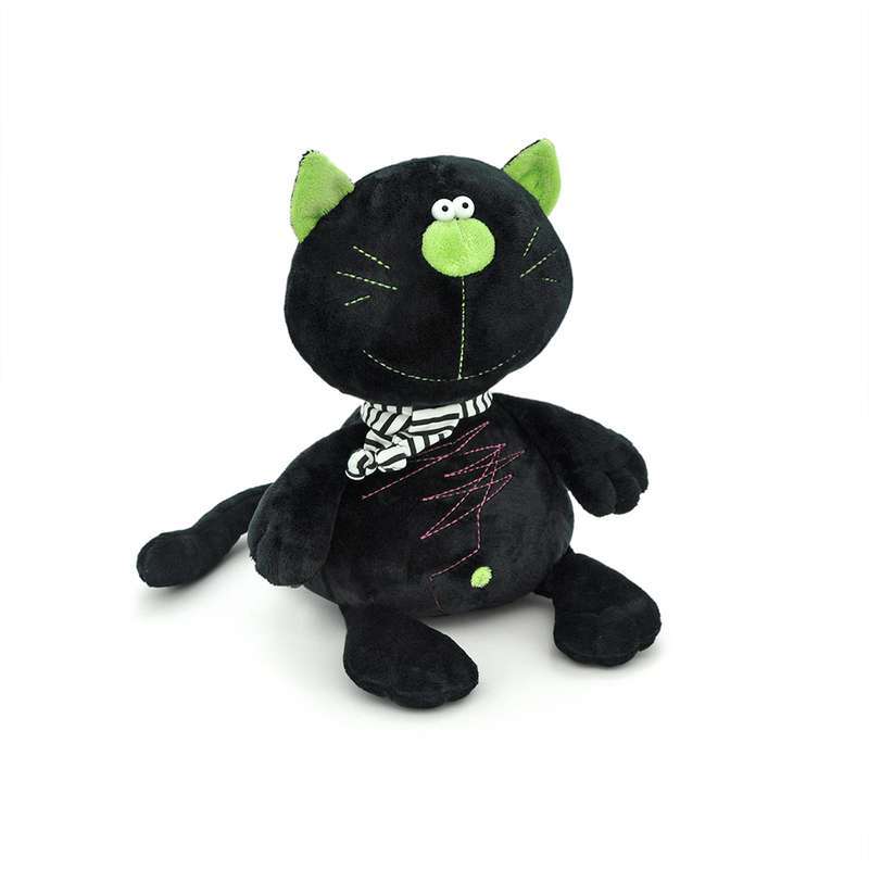 

Мягкая игрушка - Кот Батон, черный, 15 см