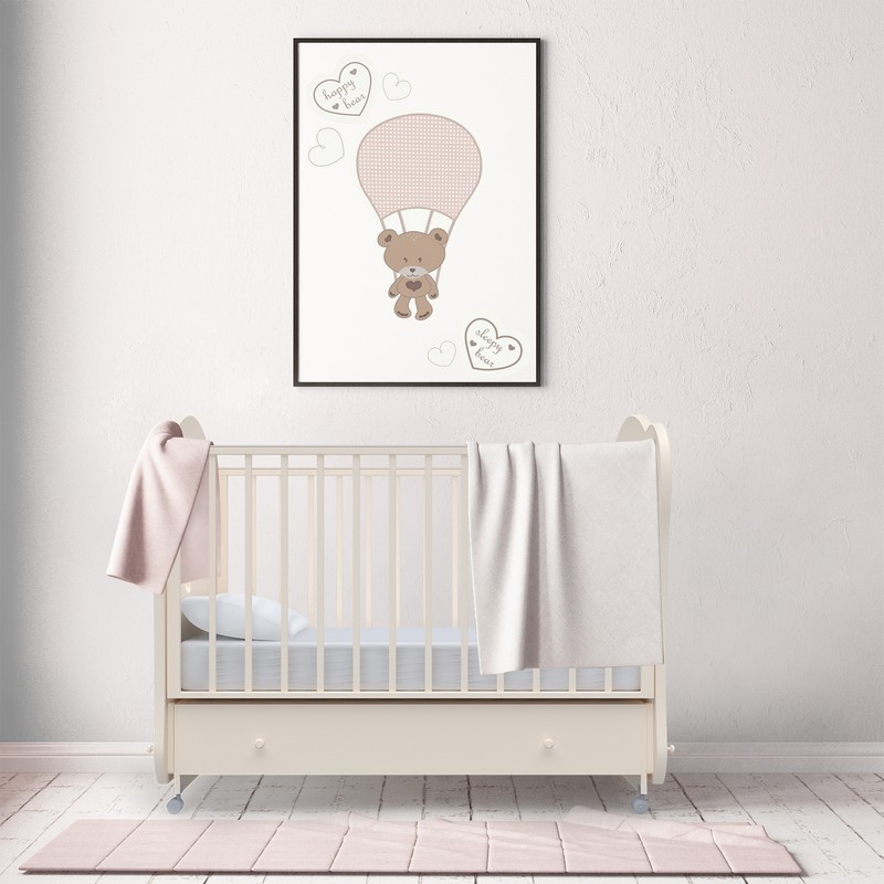 Детская кровать Nuovita Stanzione Cute Bear swing ваниль  
