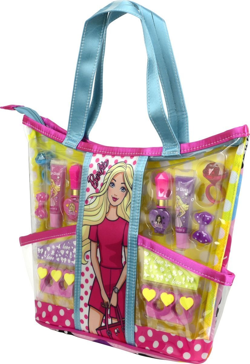 Игровой набор детской декоративной косметики - Barbie, с сумкой  