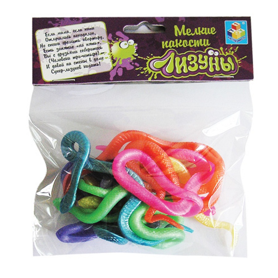 

Игрушка-антистресс из серии Мелкие пакости – Лизуны змейка, 20 см, 12 штук