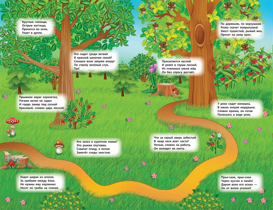 Книга панорамка-игра Лесные животные  