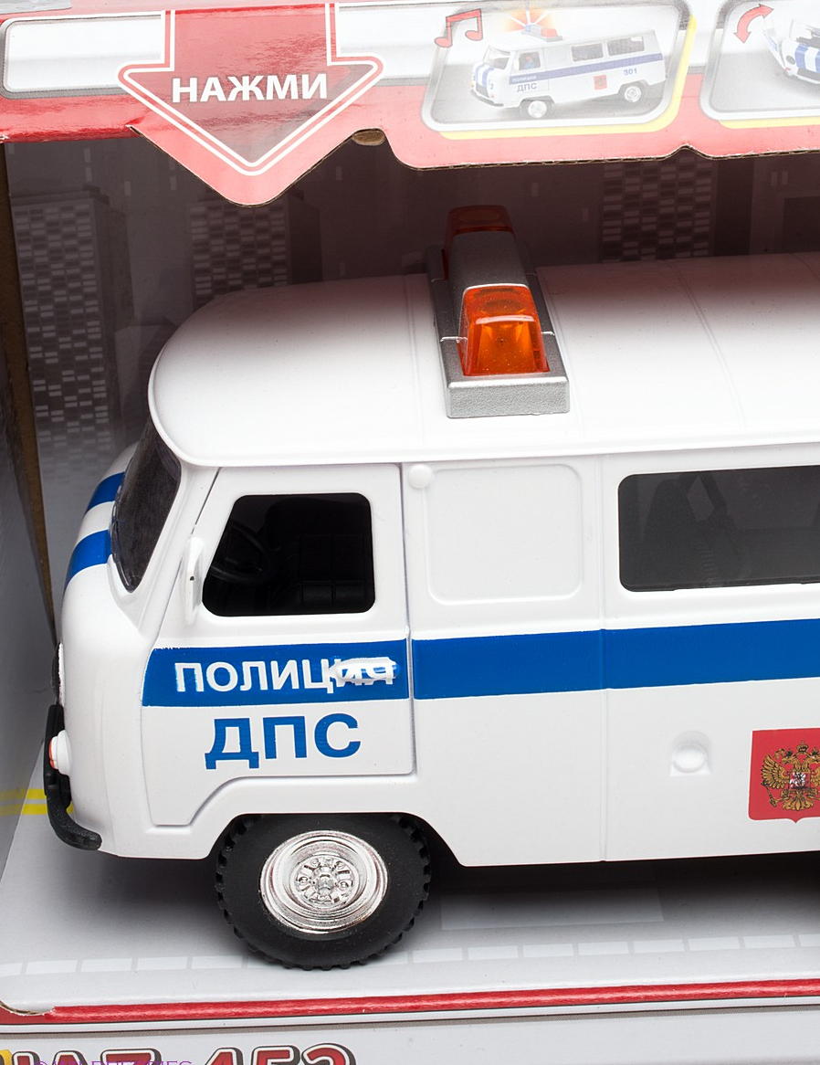 Машина УАЗ-452 "Полиция ДПС", свет, звук  
