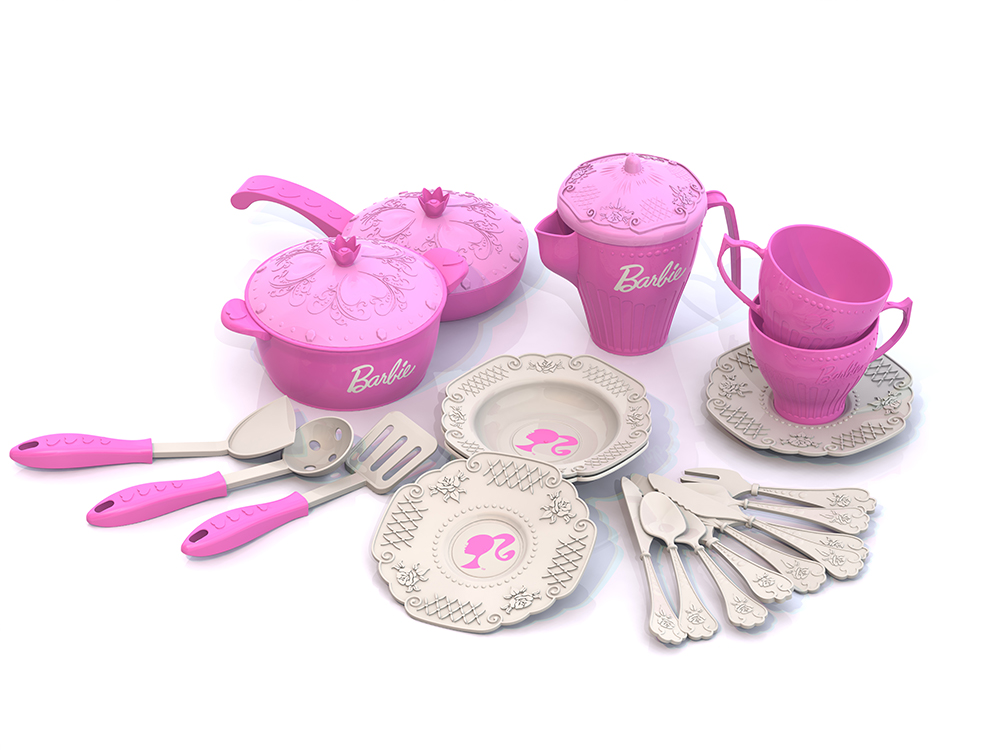 

Набор кухонной и чайной посудки Barbie™, – Барби, 21 предмет