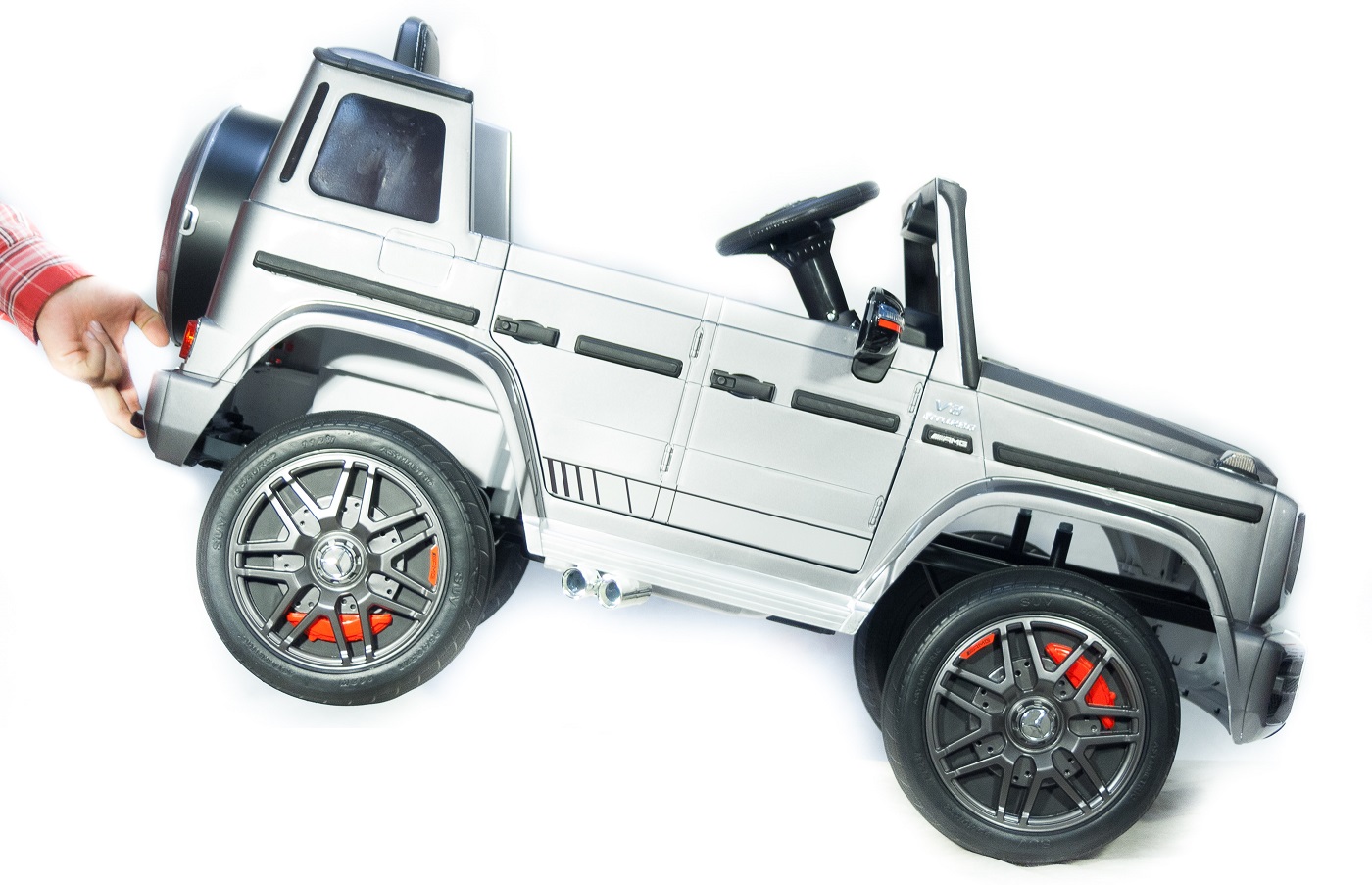 Электромобиль Mercedes-Benz G63 AMG серебряного цвета, ToyLand, bbh-0003 