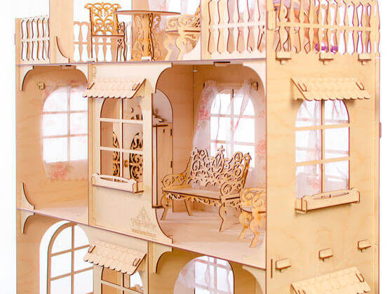 Конструктор - Большой кукольный дом, высотой 115 см  