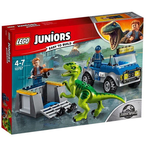 Конструктор Lego Juniors - Jurassic World Грузовик спасателей для перевозки раптора  