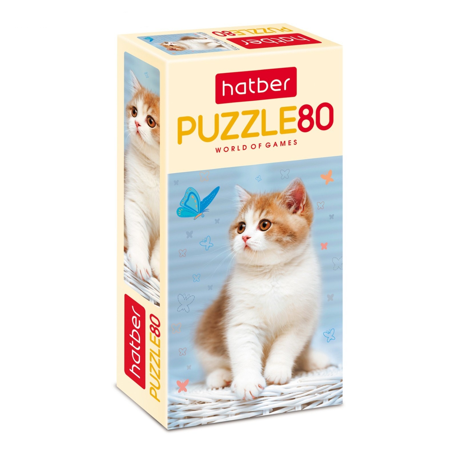 

Пазлы - Котенок и бабочка, 80 элементов