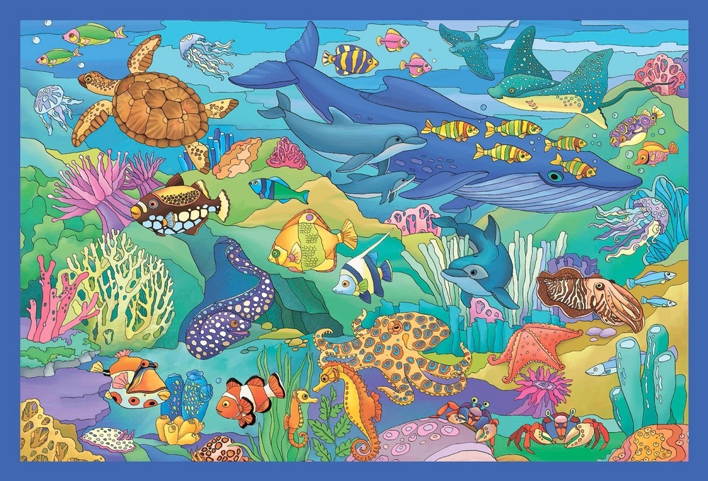Раскраска-плакат с игровыми заданиями – Подводный мир  