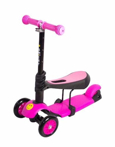 

Трехколесный самокат Smiley 3 in 1 с подставкой, розовый