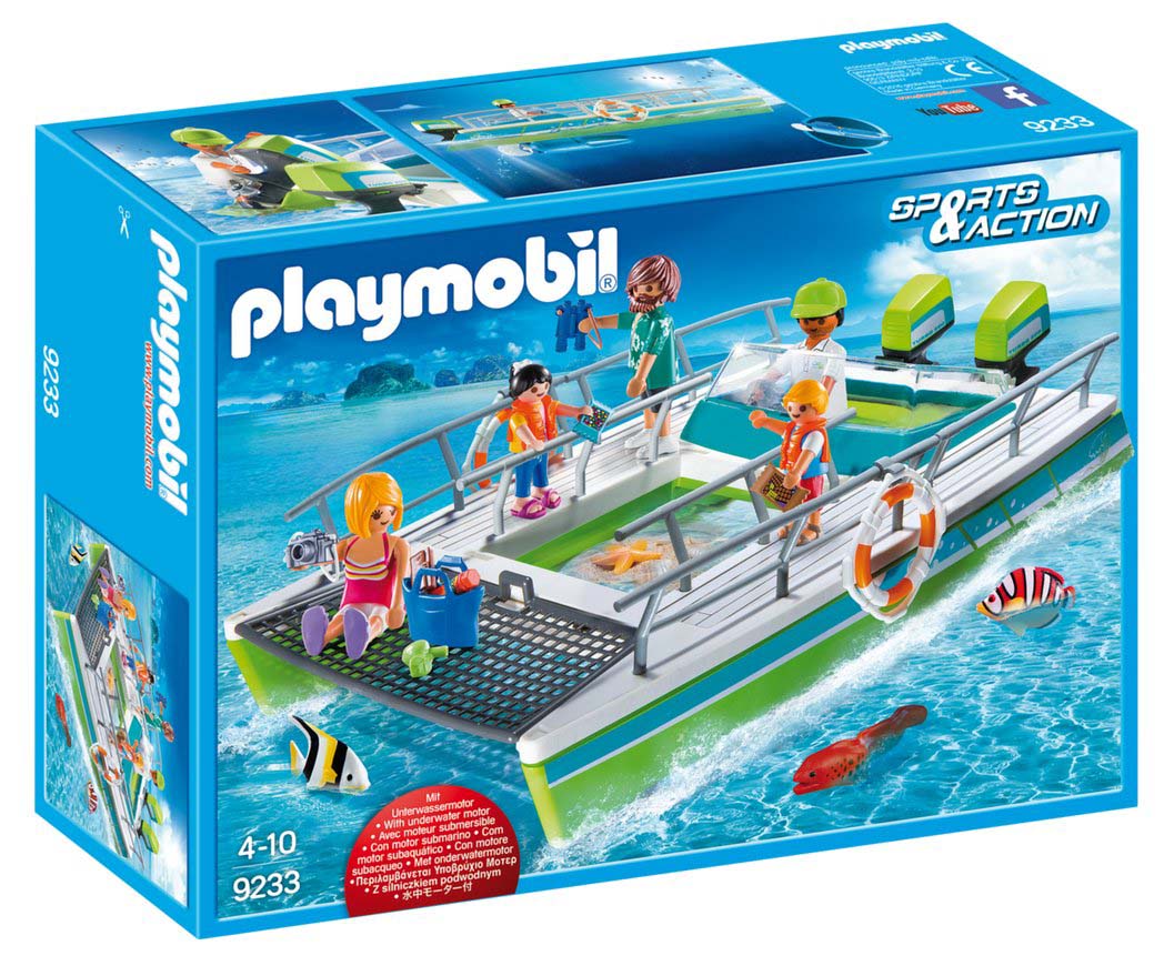 Игровой промо-набор – Лодка со стеклянным дном с подводным двигателем  