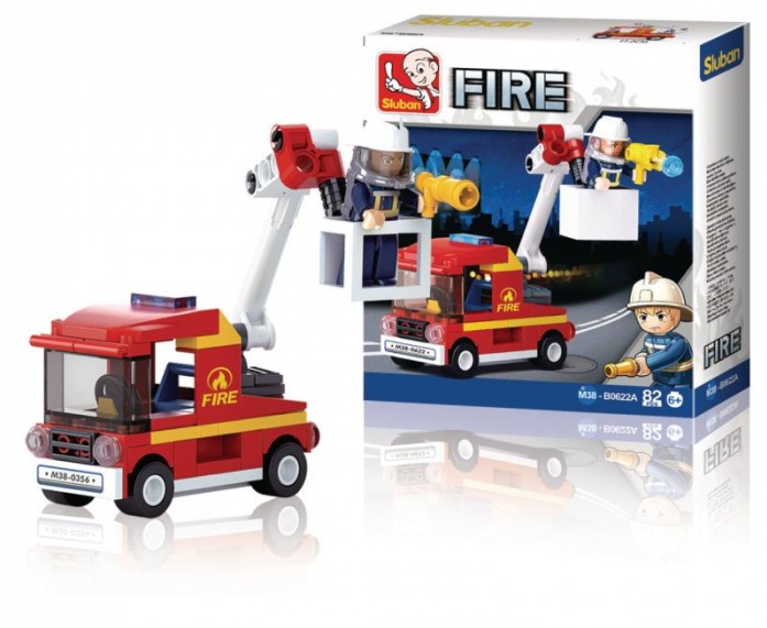 Конструктор - Пожарная машина, с фигуркой, 82 детали  