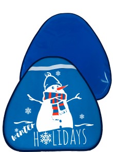 Сани-ледянка треугольная – Снеговик, голубой, 52х54 см  