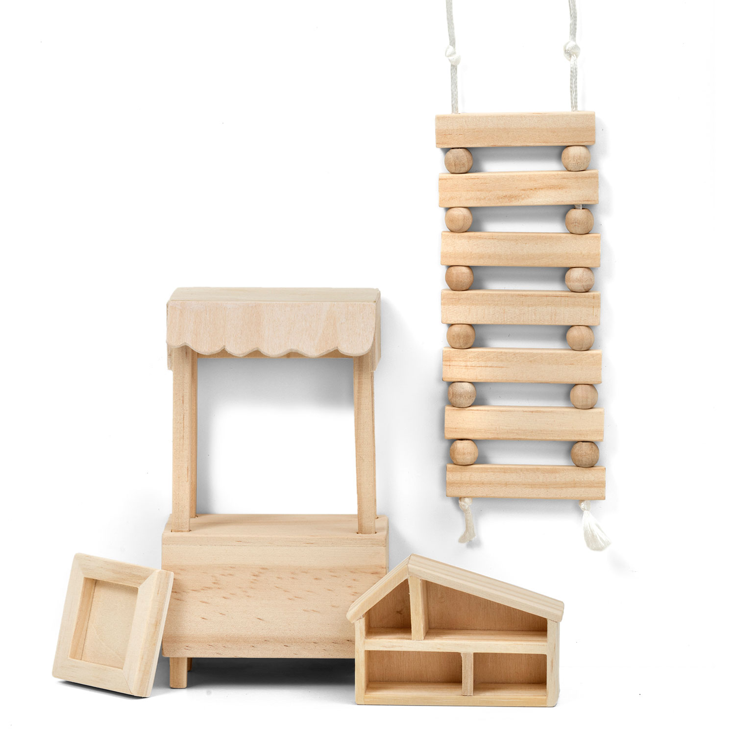 Набор деревянной мебели для домика Сделай сам - Игрушки  