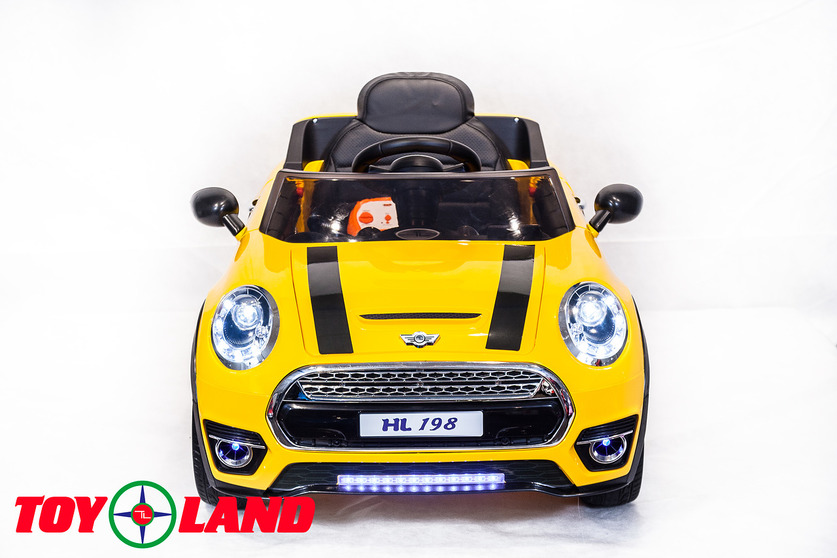 Электромобиль Mini Cooper желтый  