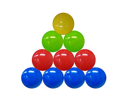 Набор из 50 пластиковых цветных шариков, диаметр 85 мм. 