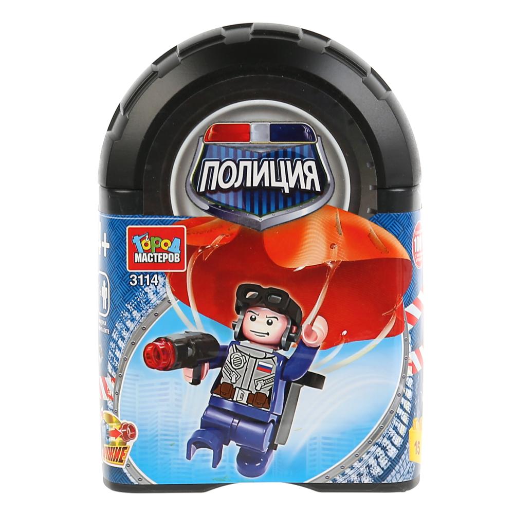 

Конструктор Город мастеров - Полицейский на парашюте, с фигурками, 15 деталей