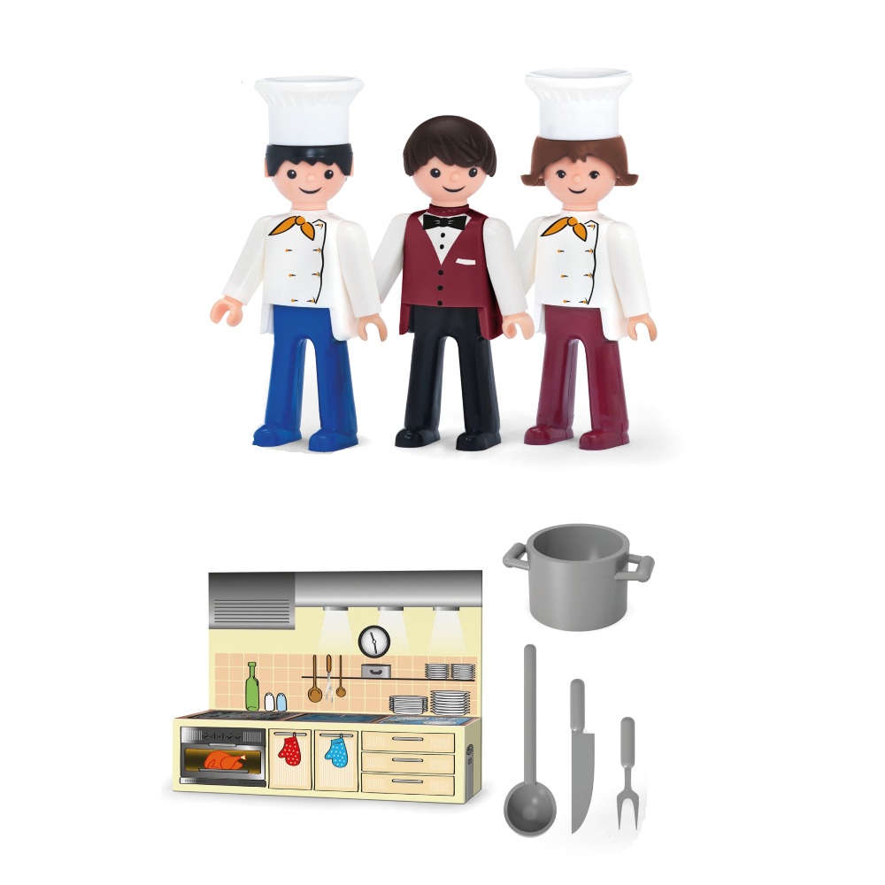 

Игровой набор с аксессуарами – Ресторан, 3 фигурки, 8 см