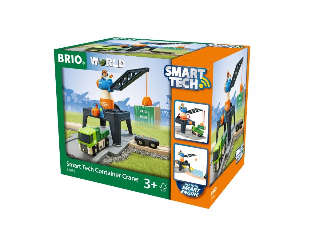 Игровой набор Brio - Подъемный кран, Smart Tech, 6 элементов  
