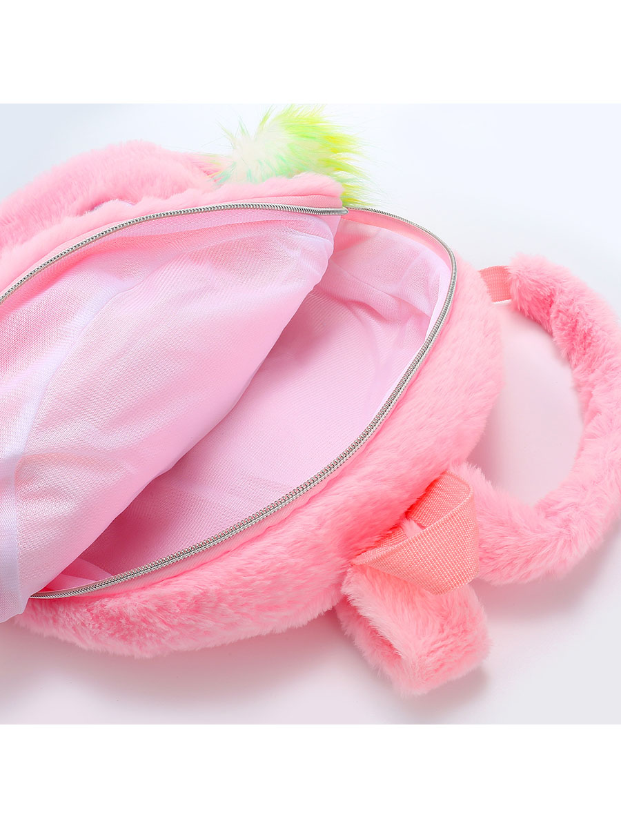 Рюкзак Единорог с помпоном и глазками, розовый  