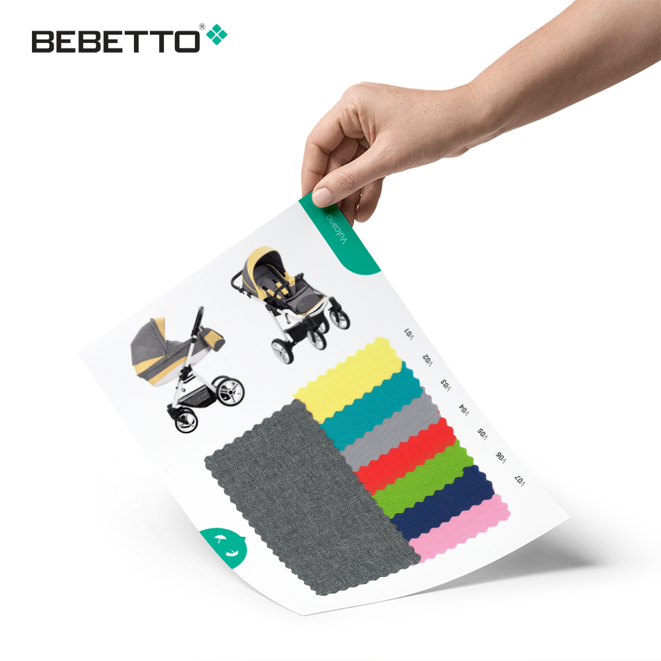 Детская коляска Bebetto Vulcano New ecco кожа+ткань 2 в 1 шасси белая/BIA, цвет - SL04  