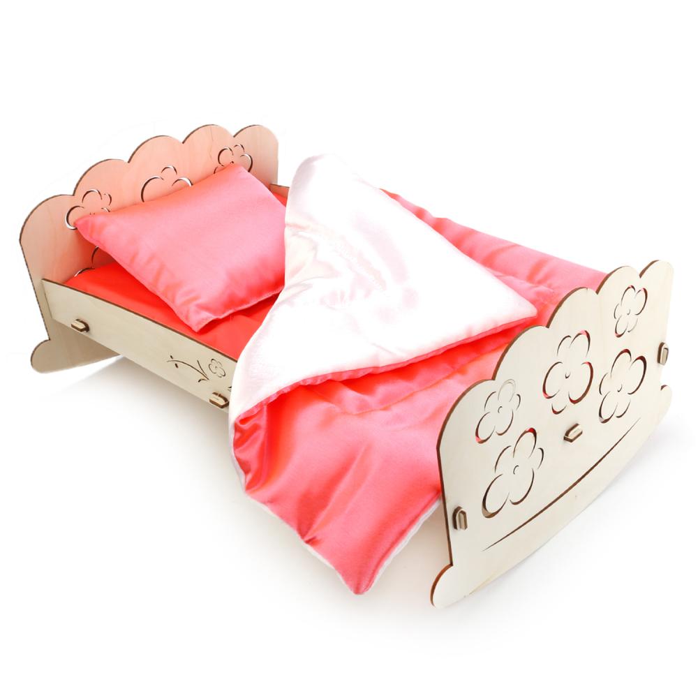 Конструктор - Кроватка для пупсов со спальным набором, 18 деталей  