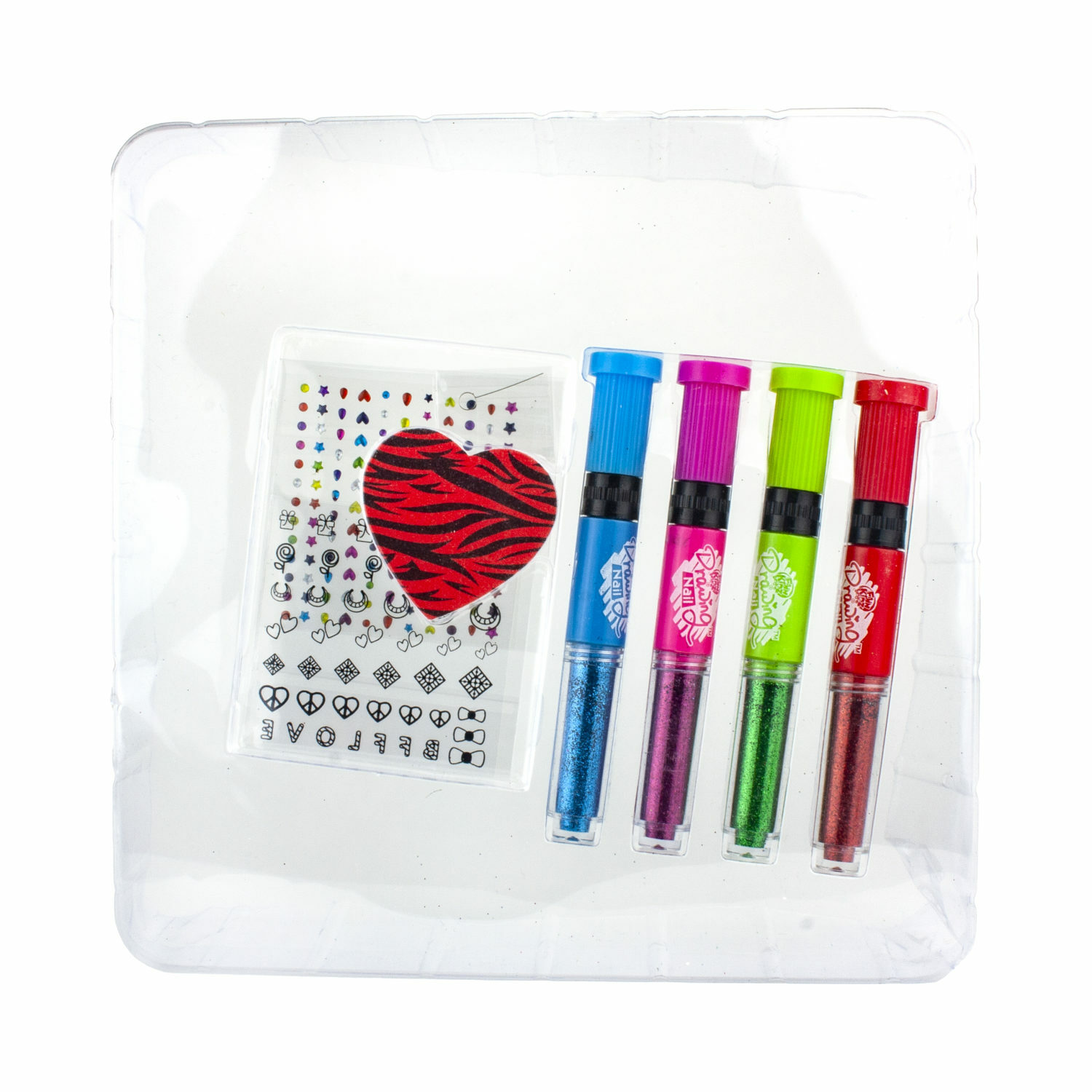 Бьюти-Дизайн набор Нэйл-Арт с ручками для дизайна ногтей, аппликациями, стразами, пилочкой  