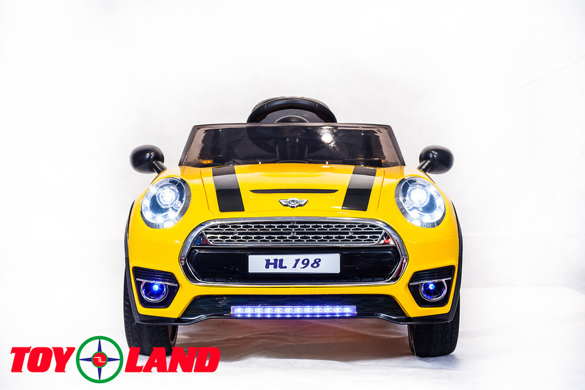 Электромобиль Mini Cooper желтый  