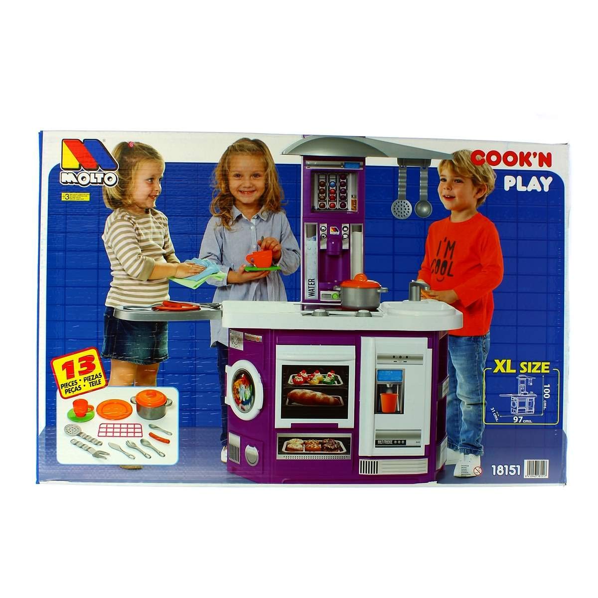 Детская игровая кухня Molto, озвученная, 13 предметов  