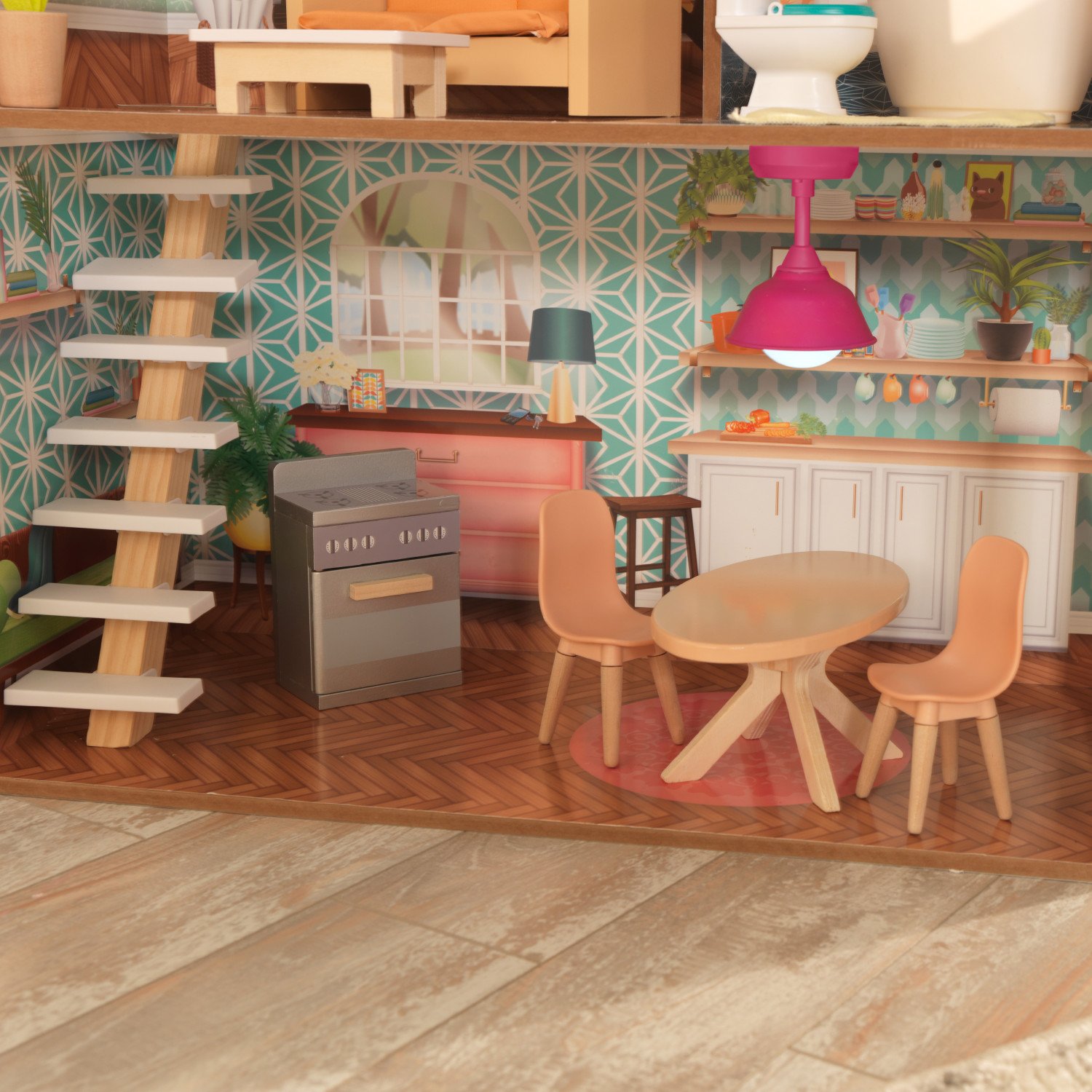 Кукольный домик с мебелью – Дотти, 17 элементов  