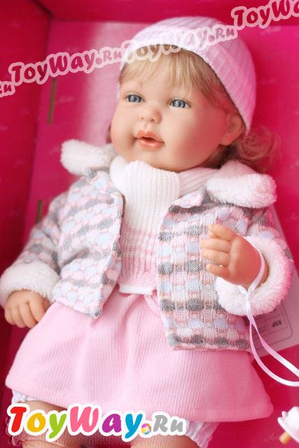 Интерактивная кукла из серии Elegance в теплой курточке, с соской, смеется, 45 см.  