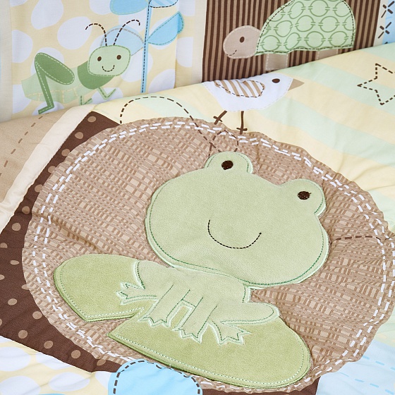 Набор постельного белья для новорожденных Froggy Frieds, 7 предметов  