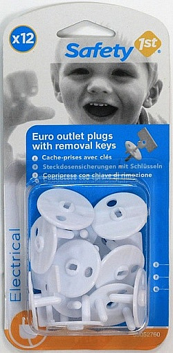 Защитная пластиковая вставка для электророзетки с отсоединяемым ключом  