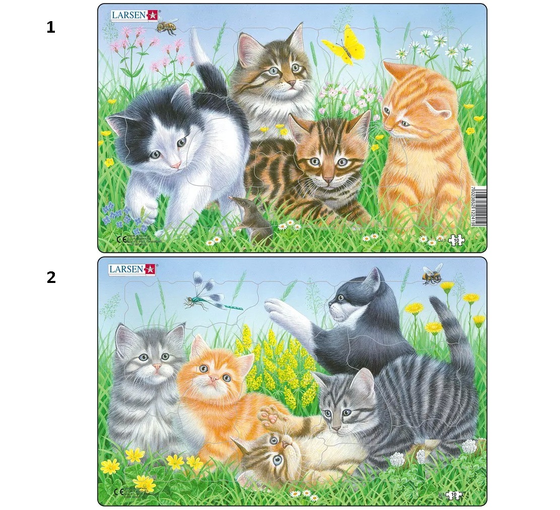

Пазл – Котята, 2 варианта, 10 деталей