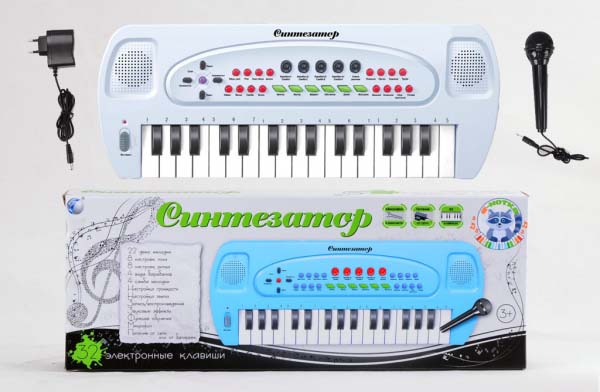 

Синтезатор на батарейках/220V с микрофоном, 32 клавиши