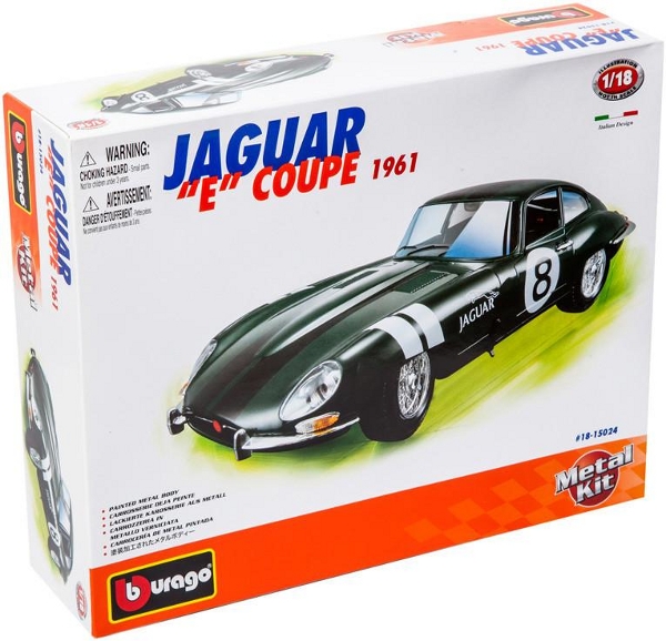 Сборная модель машины Bburago JAGUAR E COUPE 1961 года выпуска, масштаб 1:18  