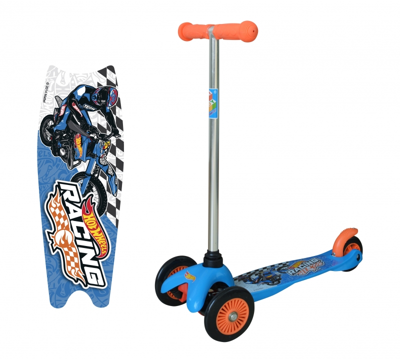 

Трехколесный самокат - Hot Wheels, 12,5 и 10 см