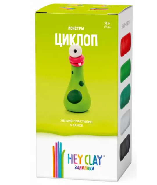 

Легкий пластилин для лепки Залипаки - Циклоп, 5 банок