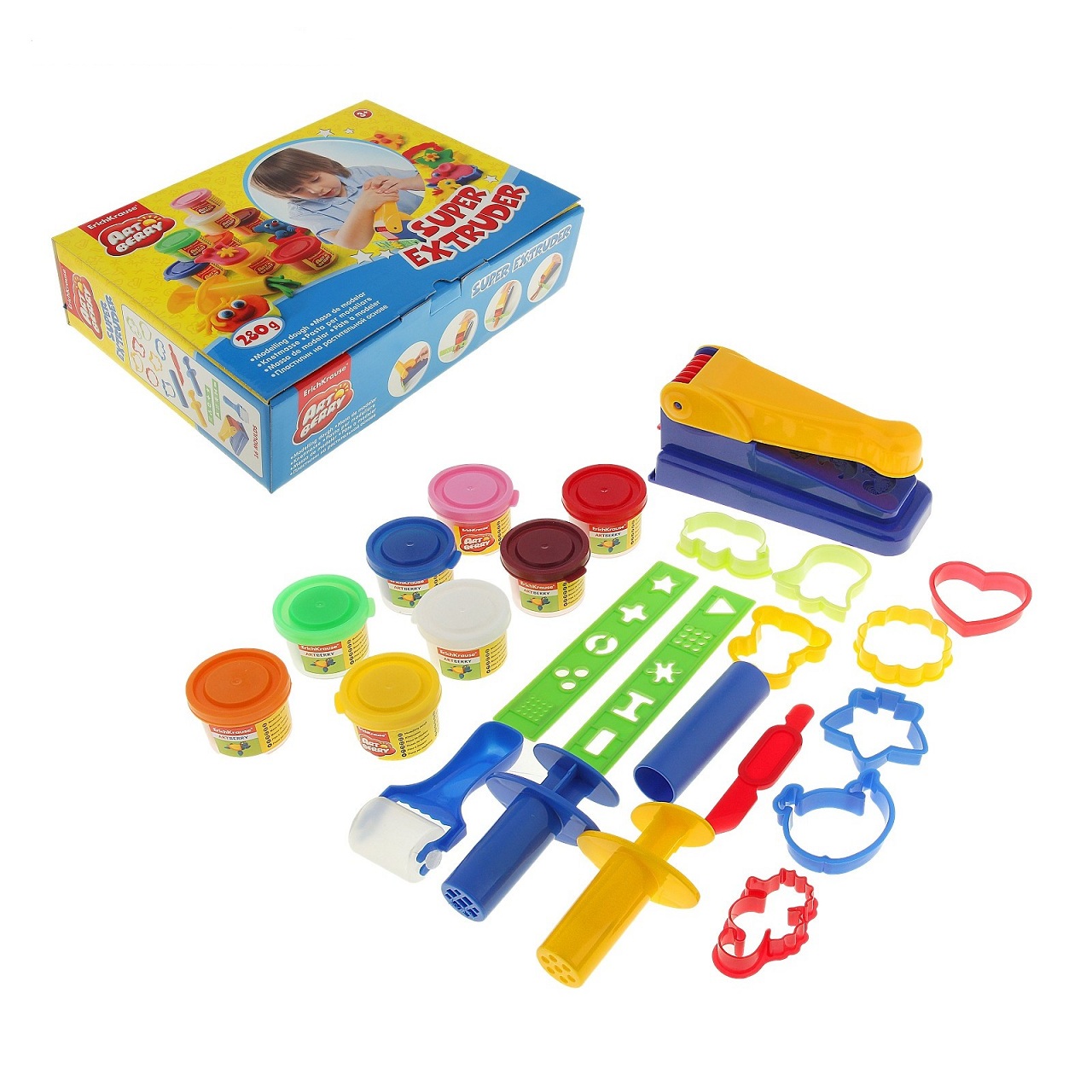 Большой набор для лепки Artberry - Супер Пресс /Super Extruder Playset с пластилином на растительной основе
