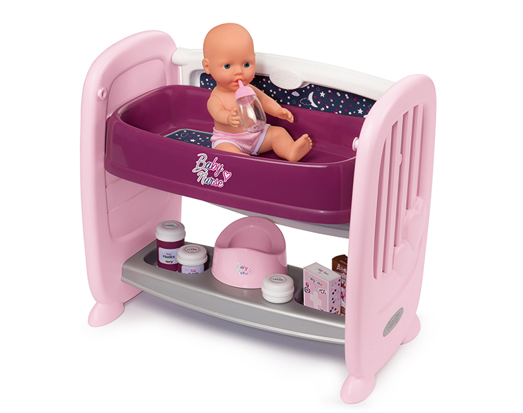 

Кроватка 2 в 1 для пупса Baby Nurse, 8 аксессуаров