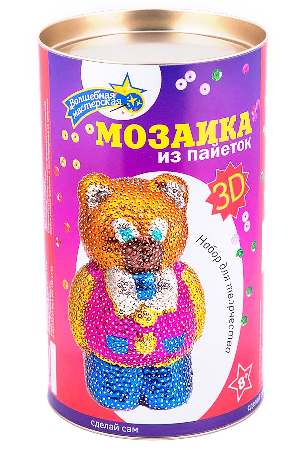 Мозаика из пайеток 3D Мишка  