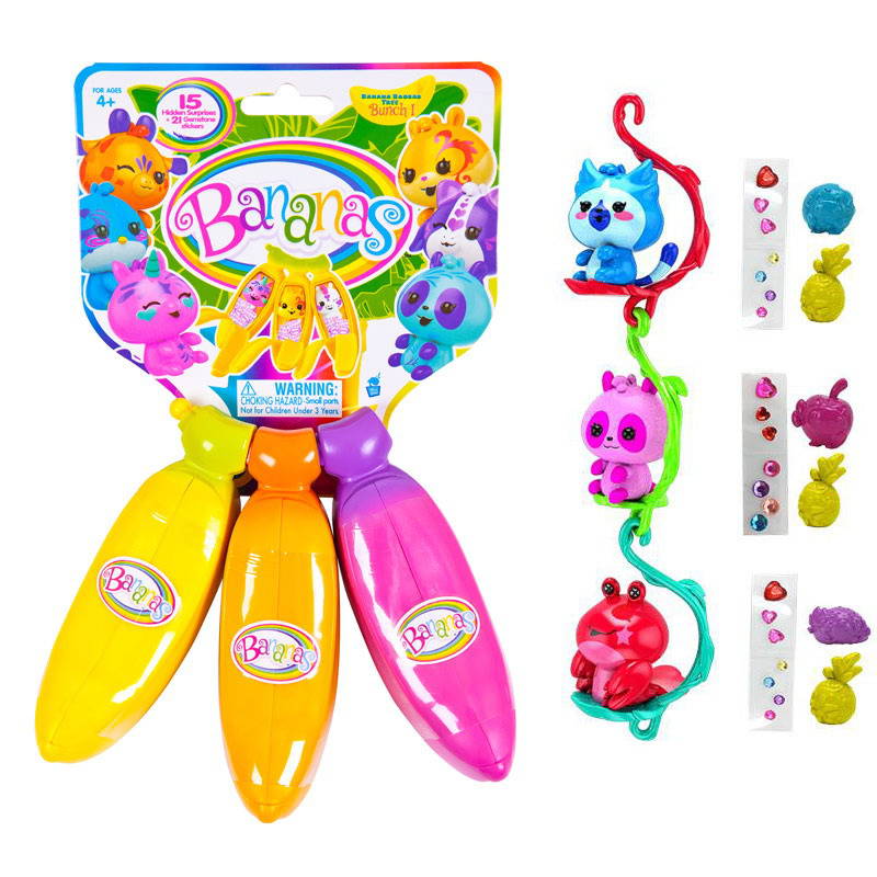 

Игрушка Bananas, связка из 3-х бананов, цвета оранжевый, желтый, розовый