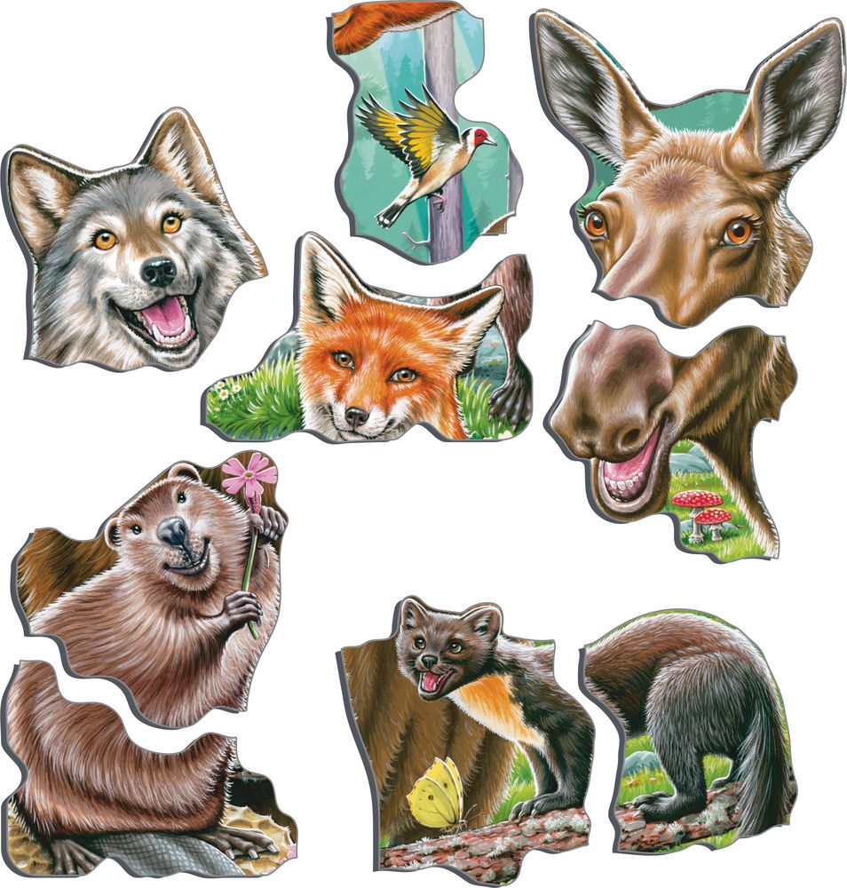 Пазл - Счастливые лесные животные, 42 детали  