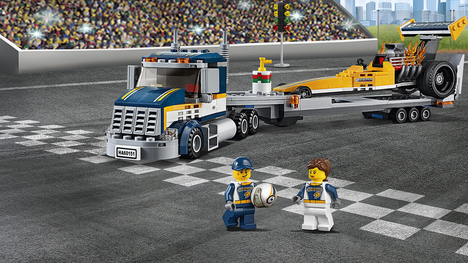 Lego City. Грузовик для перевозки драгстера  
