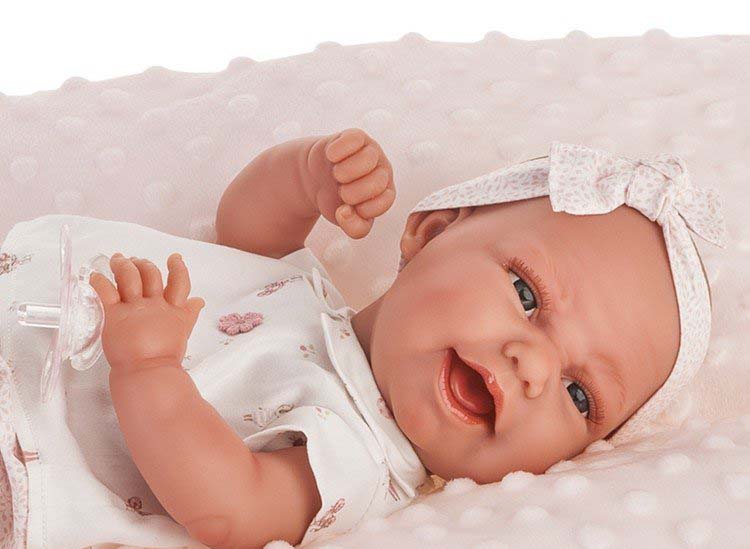 Кукла-младенец – Глория на розовой подушке, 33 см  
