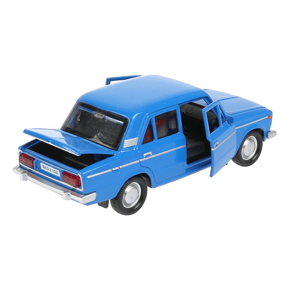 Модель легкового автомобиля - Ваз 2106 Жигули, инерционная, открываются двери, 12 см, синяя  