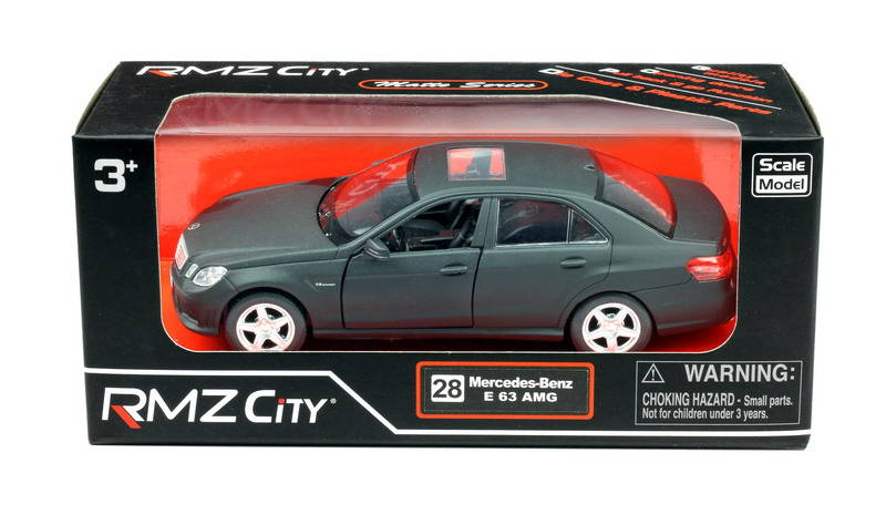 Металлическая инерционная машина RMZ City - Mercedes Benz E63 AMG, 1:32, черный матовый  