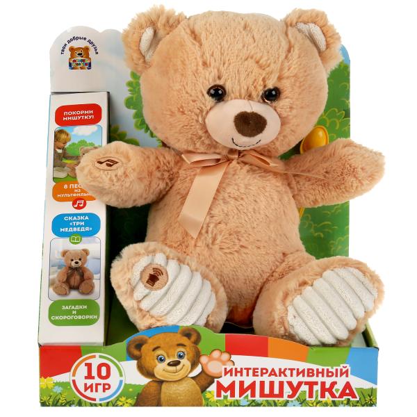 Игрушка мягкая интерактивная Мишка 10 игр 26 см  