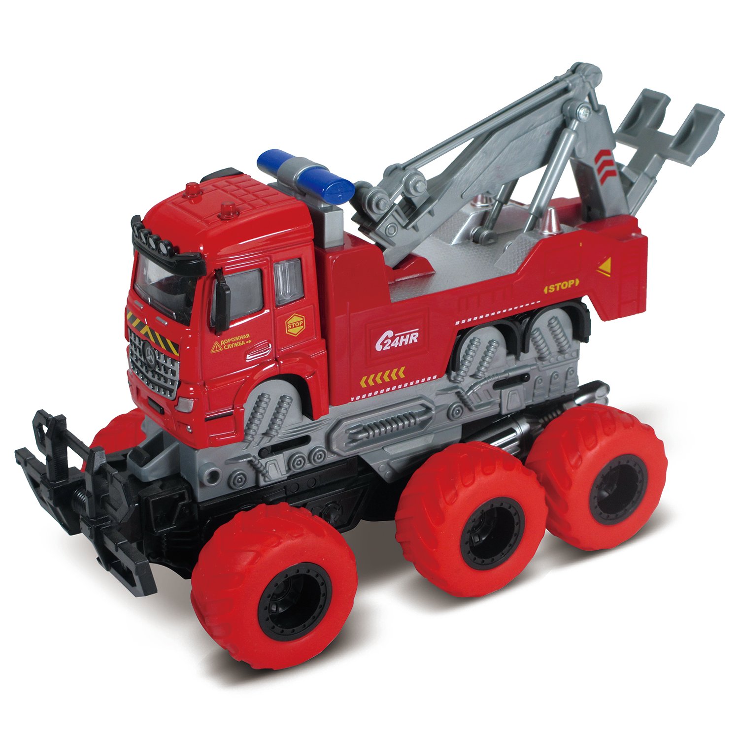 

Дорожная техника с краш-эффектом, кабина Die-Cast, фрикционная, 6*6, масштаб 1:43