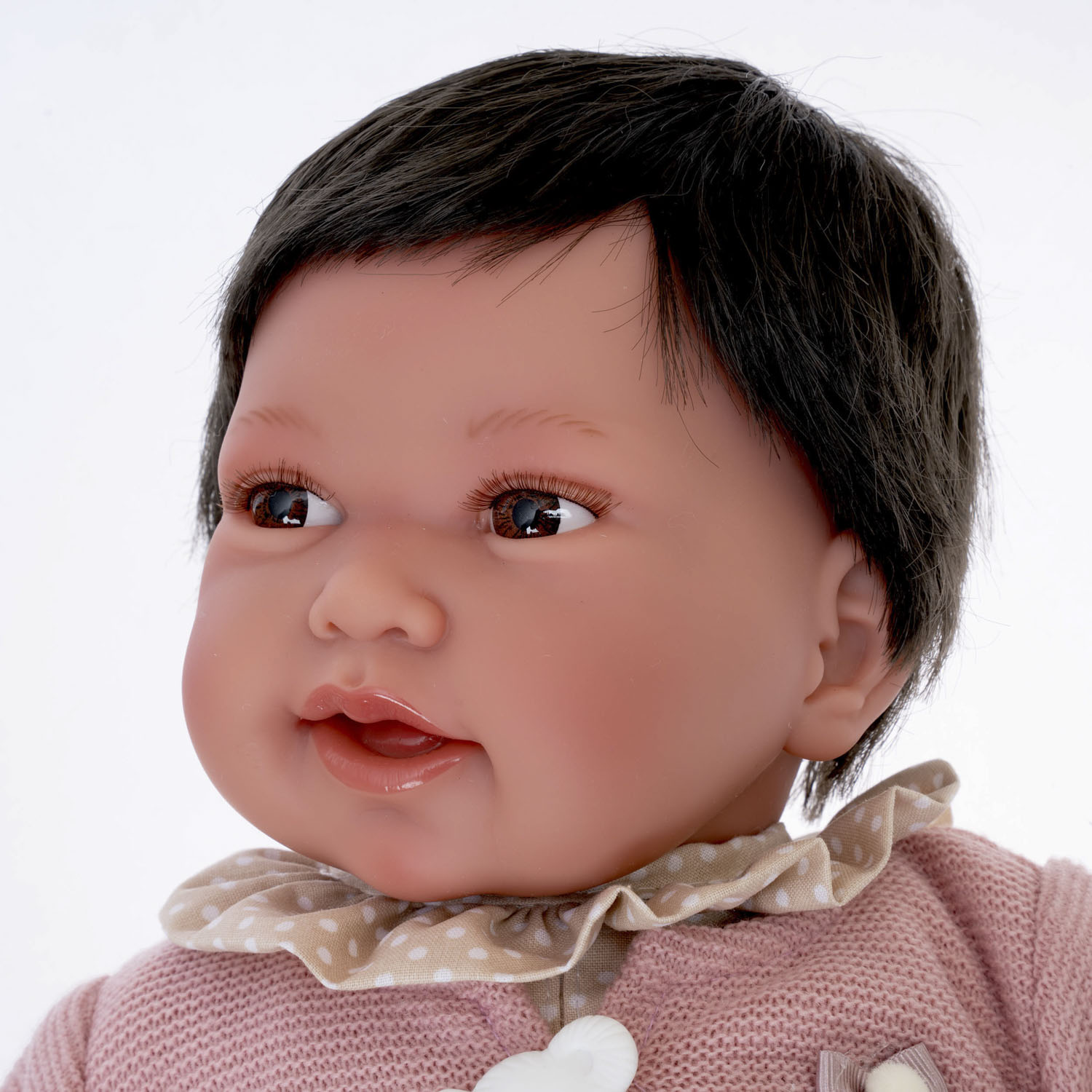 Кукла-малышка Елена в розовом 40 см мягконабивная  